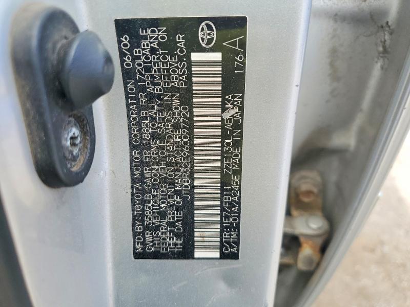 Aukcja sprzedaży 2006 Toyota Corolla, vin: JTDBR32E960097720, numer aukcji: 56983176