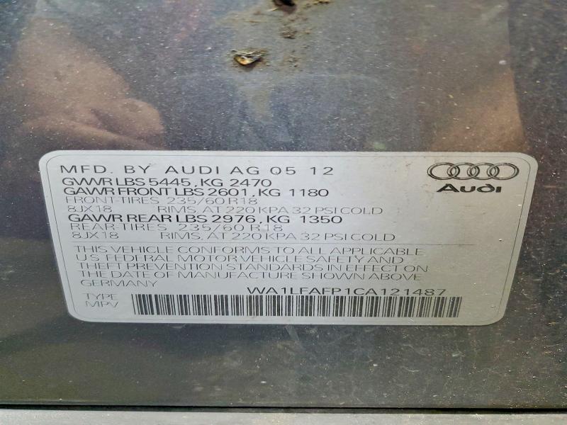 Aukcja sprzedaży 2012 Audi Q5, vin: WA1LFAFP1CA121487, numer aukcji: 57654126