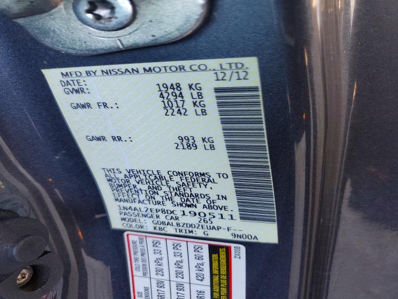 55985436 :رقم المزاد ، 1N4AL2EP8DC190511 vin ، 2013 Nissan Altima مزاد بيع