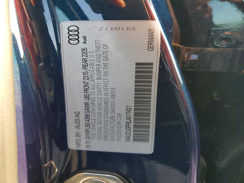 Продаж на аукціоні авто 2020 Audi A3, vin: WAUCUGFF6LA017421, номер лоту: 57030316
