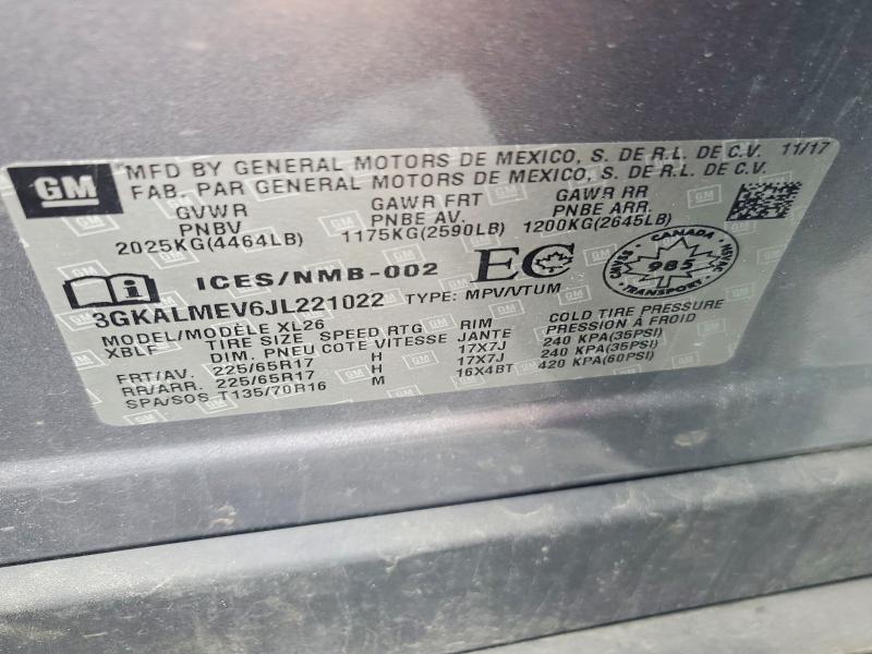 Продажа на аукционе авто 2018 Gmc Terrain, vin: 3GKALMEV6JL221022, номер лота: 56796616