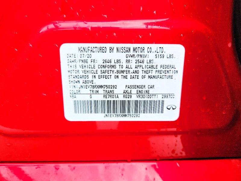 Продажа на аукционе авто 2021 Infiniti Q50, vin: JN1EV7BRXMM750292, номер лота: 58098466