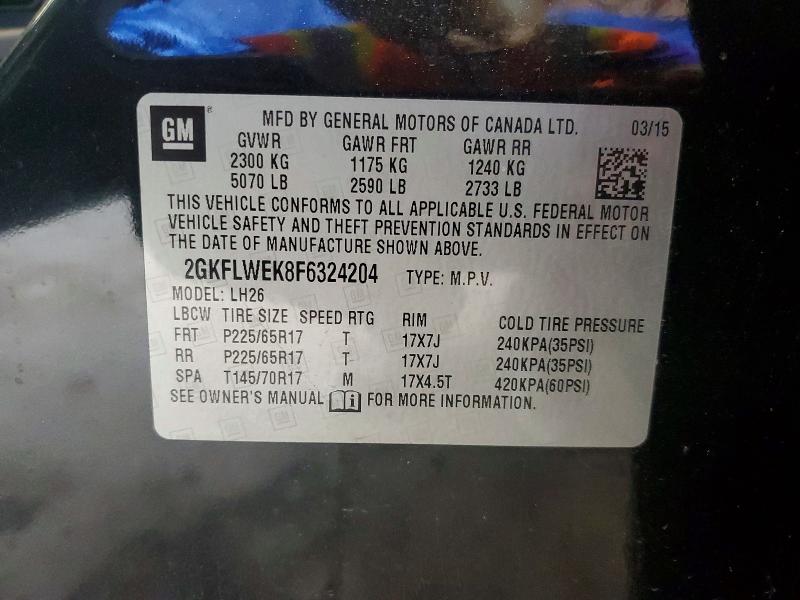 Aukcja sprzedaży 2015 Gmc Terrain, vin: 2GKFLWEK8F6324204, numer aukcji: 59093576