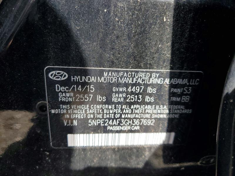 Продажа на аукционе авто 2016 Hyundai Sonata, vin: 5NPE24AF3GH367692, номер лота: 54910086