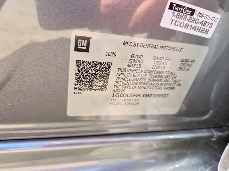 Продажа на аукционе авто 2021 Cadillac Ct5, vin: 1G6DU5RKXM0109937, номер лота: 58578276