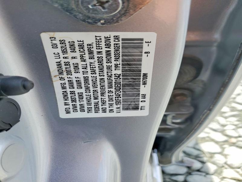 57879356 :رقم المزاد ، 19XFB4F24DE001542 vin ، 2013 Honda Civic مزاد بيع