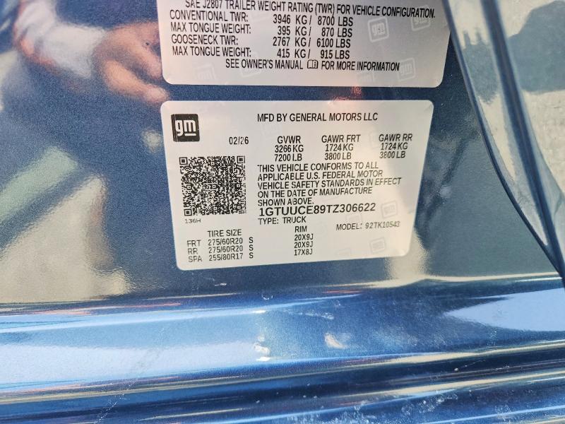 Продаж на аукціоні авто 2026 Gmc Sierra, vin: 1GTUUCE89TZ306622, номер лоту: 56506246
