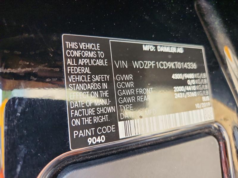 Продаж на аукціоні авто 2019 Mercedes-benz Sprinter, vin: WDZPF1CD9KT014336, номер лоту: 57863156