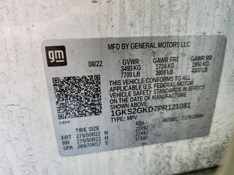 Auction sale of the 2023 Gmc Yukon Xl, vin: 1GKS2GKD7PR121081, lot number: 55643726
