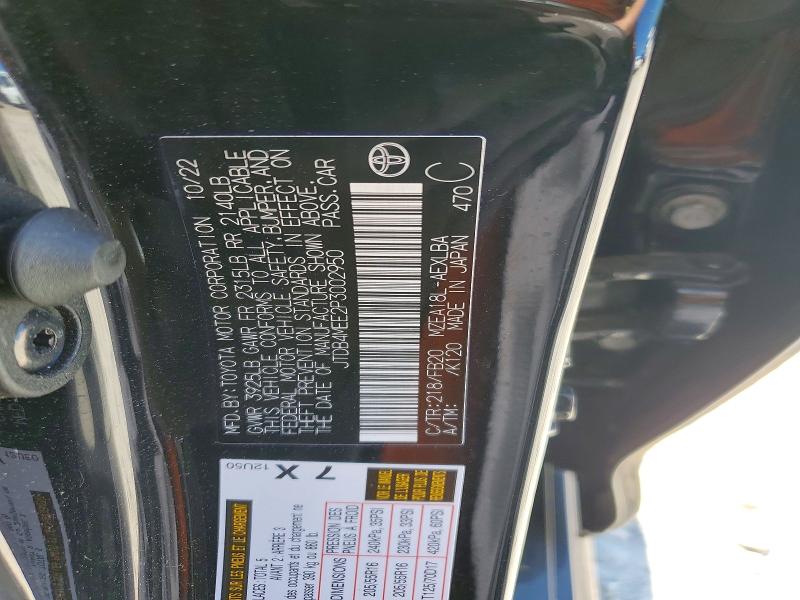 57594446 :رقم المزاد ، JTDB4MEE2P3002950 vin ، 2023 Toyota Corolla مزاد بيع