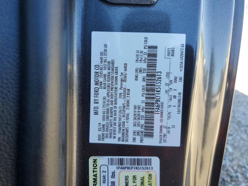 Продажа на аукционе авто 2019 Ford Mustang, vin: 1FA6P8CF1K5152613, номер лота: 55939576
