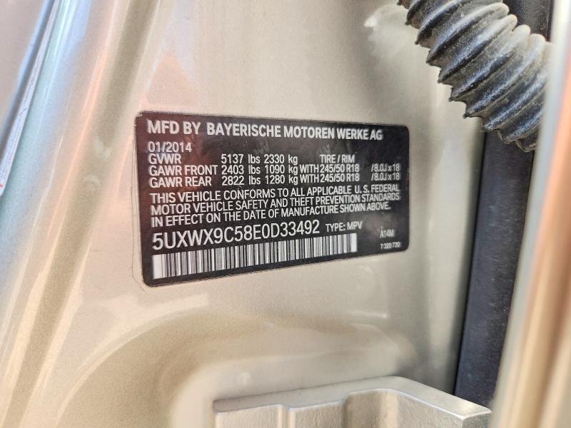 56582826 :رقم المزاد ، 5UXWX9C58E0D33492 vin ، 2014 Bmw X3 مزاد بيع