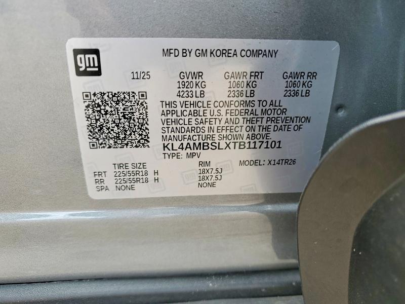 56541406 :رقم المزاد ، KL4AMBSLXTB117101 vin ، 2026 Buick Encore Gx مزاد بيع