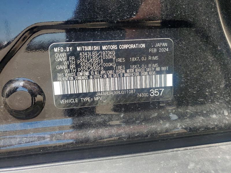 2024 Mitsubishi Outlander Sport მანქანა იყიდება აუქციონზე, vin: JA4ARUAUXRU011087, აუქციონის ნომერი: 55650816