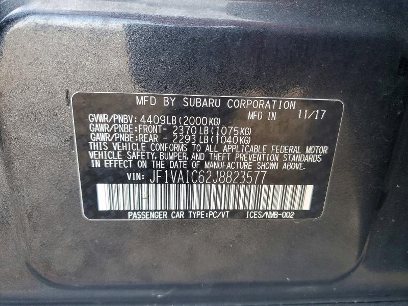Aukcja sprzedaży 2018 Subaru Wrx, vin: JF1VA1C62J8823577, numer aukcji: 59021376
