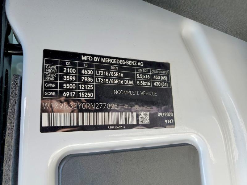 Продажа на аукционе авто 2024 Mercedes-benz Sprinter, vin: W1X9N33Y0RN277825, номер лота: 54598166