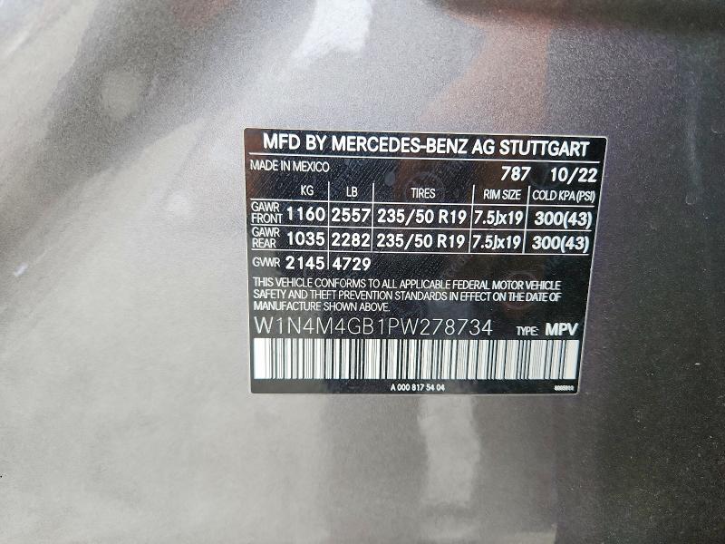 Aukcja sprzedaży 2023 Mercedes-benz Glb, vin: W1N4M4GB1PW278734, numer aukcji: 57350816