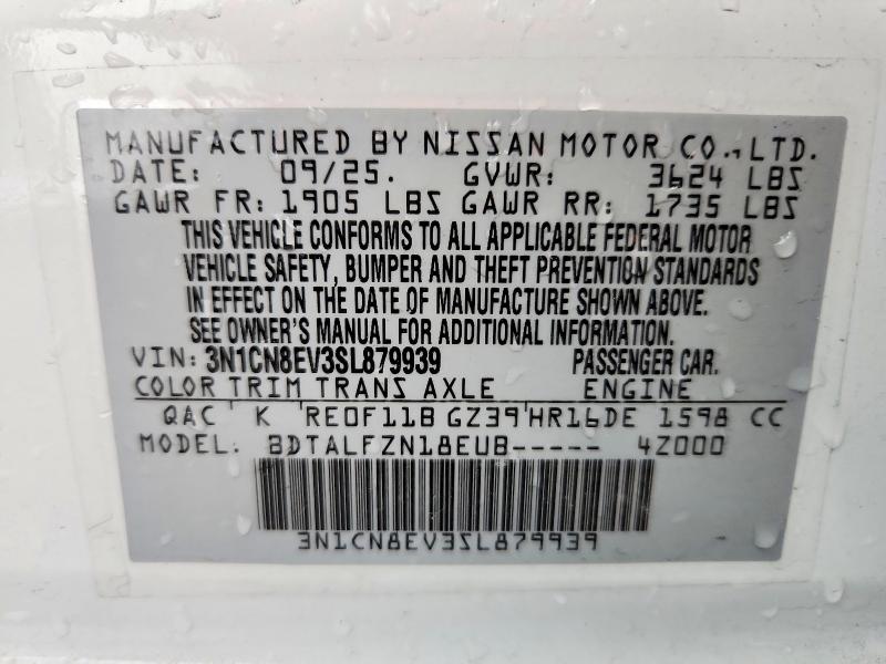 Продаж на аукціоні авто 2025 Nissan Versa, vin: 3N1CN8EV3SL879939, номер лоту: 56805966