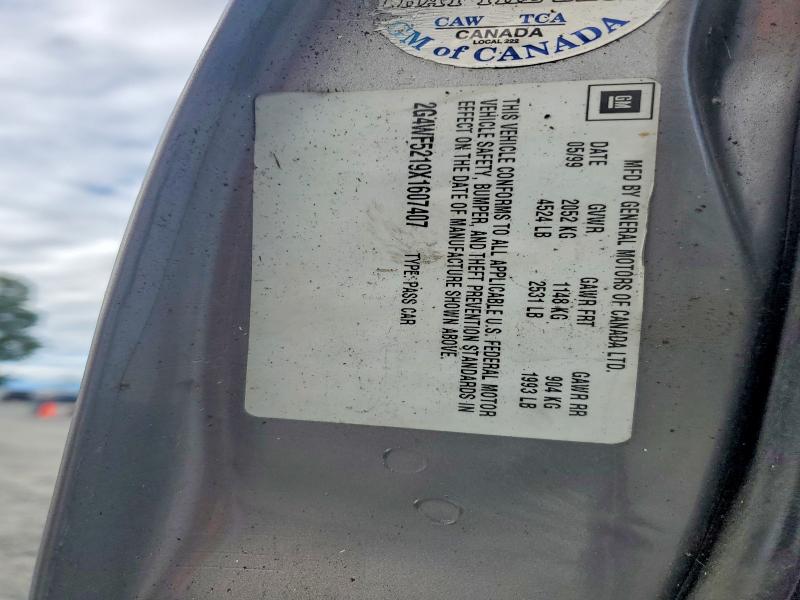 1999 Buick Regal მანქანა იყიდება აუქციონზე, vin: 2G4WF5219X1607407, აუქციონის ნომერი: 55471096