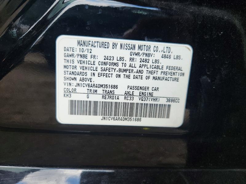 Aukcja sprzedaży 2013 Infiniti G37 Sedan, vin: JN1CV6AR4DM351686, numer aukcji: 58112906