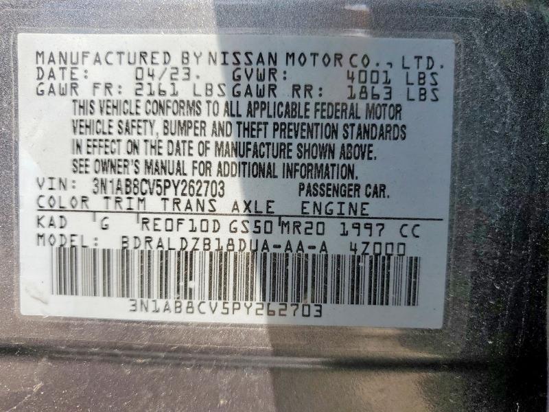 59136276 :رقم المزاد ، 3N1AB8CV5PY262703 vin ، 2023 Nissan Sentra مزاد بيع