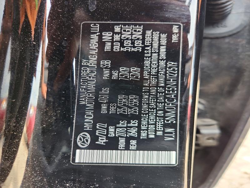 2022 Hyundai Tucson მანქანა იყიდება აუქციონზე, vin: 5NMJFCAE5NH122519, აუქციონის ნომერი: 56110456