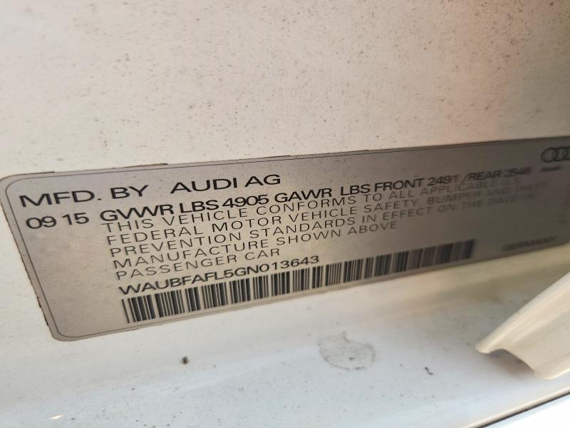Продаж на аукціоні авто 2016 Audi A4, vin: WAUBFAFL5GN013643, номер лоту: 58041416