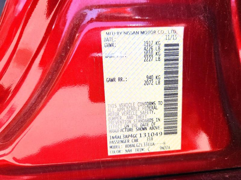 2016 Nissan Altima მანქანა იყიდება აუქციონზე, vin: 1N4AL3AP4GC131049, აუქციონის ნომერი: 57917106