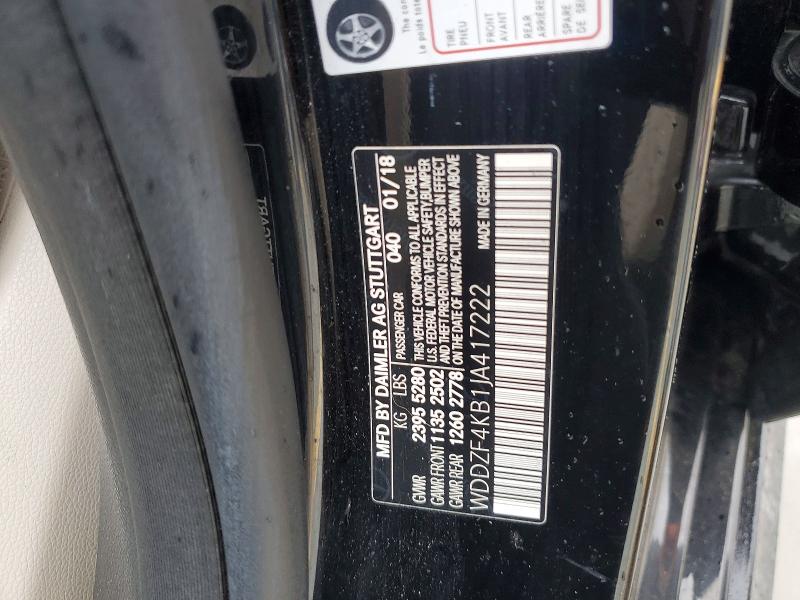 Aukcja sprzedaży 2018 Mercedes-benz E, vin: WDDZF4KB1JA417222, numer aukcji: 56456376