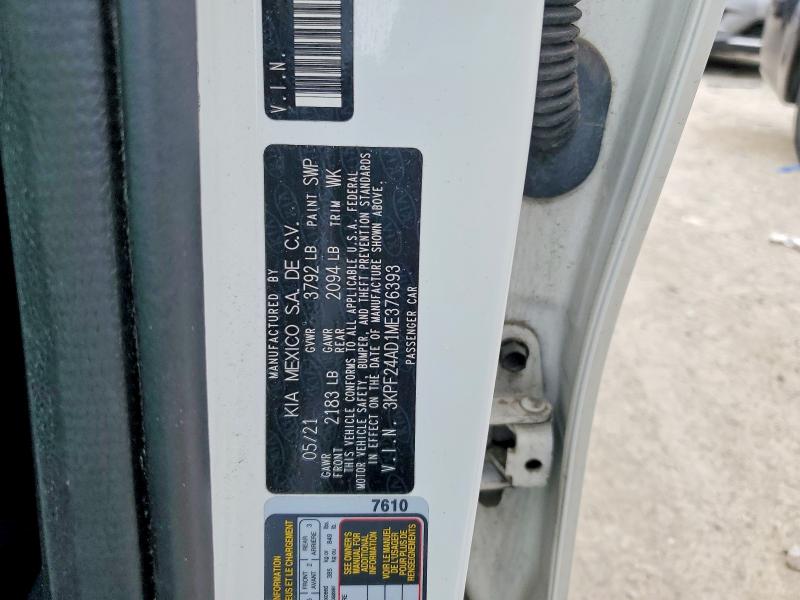 56479016 :رقم المزاد ، 3KPF24AD1ME376393 vin ، 2021 Kia Forte مزاد بيع