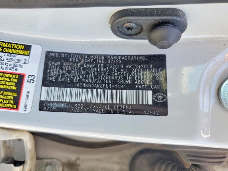Продажа на аукционе авто 2023 Toyota Camry, vin: 4T1K61AK8PU141491, номер лота: 57175006