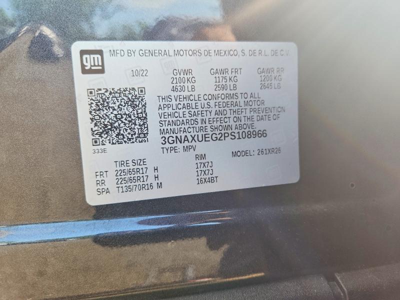 Aukcja sprzedaży 2023 Chevrolet Equinox, vin: 3GNAXUEG2PS108966, numer aukcji: 56947036