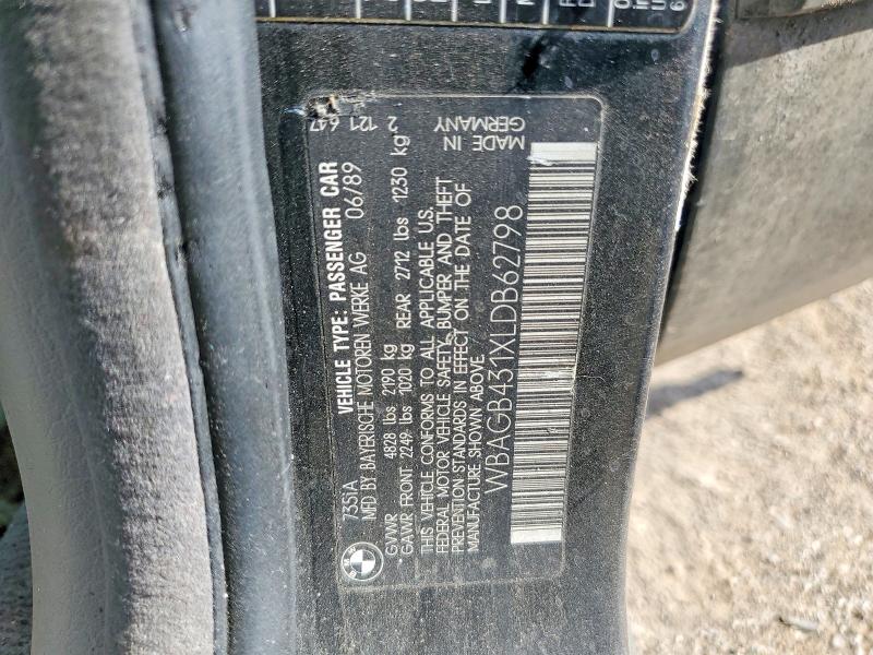 57577696 :رقم المزاد ، WBAGB431XLDB62798 vin ، 1990 Bmw 735 مزاد بيع