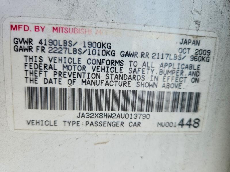 Продажа на аукционе авто 2010 Mitsubishi Lancer, vin: JA32X8HW2AU013790, номер лота: 55602316