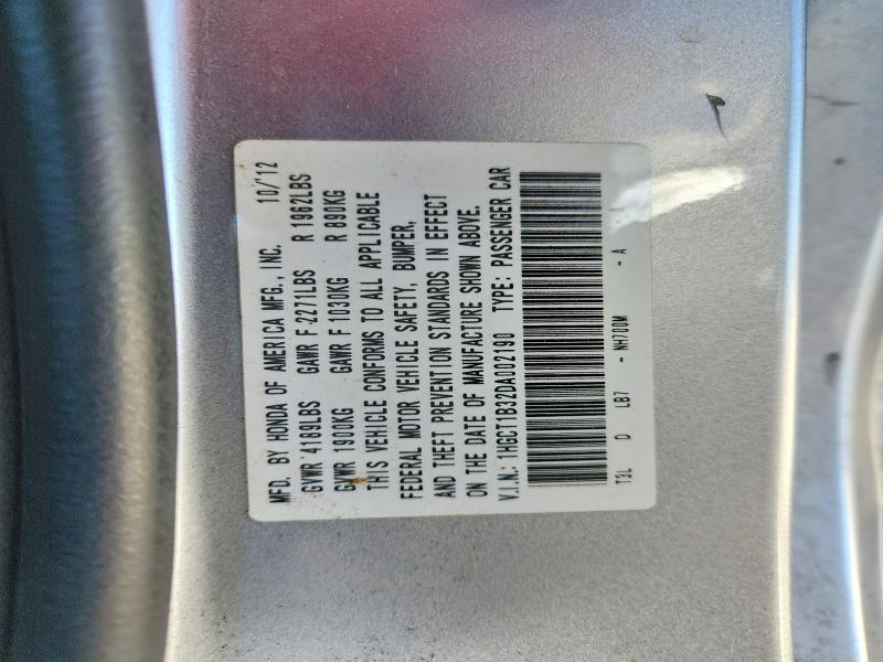 Aukcja sprzedaży 2013 Honda Accord, vin: 1HGCT1B32DA002190, numer aukcji: 55886716
