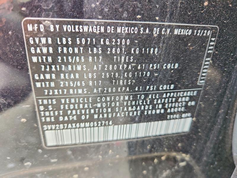 53886696 :رقم المزاد ، 3VV2B7AX6MM052714 vin ، 2021 Volkswagen Tiguan مزاد بيع