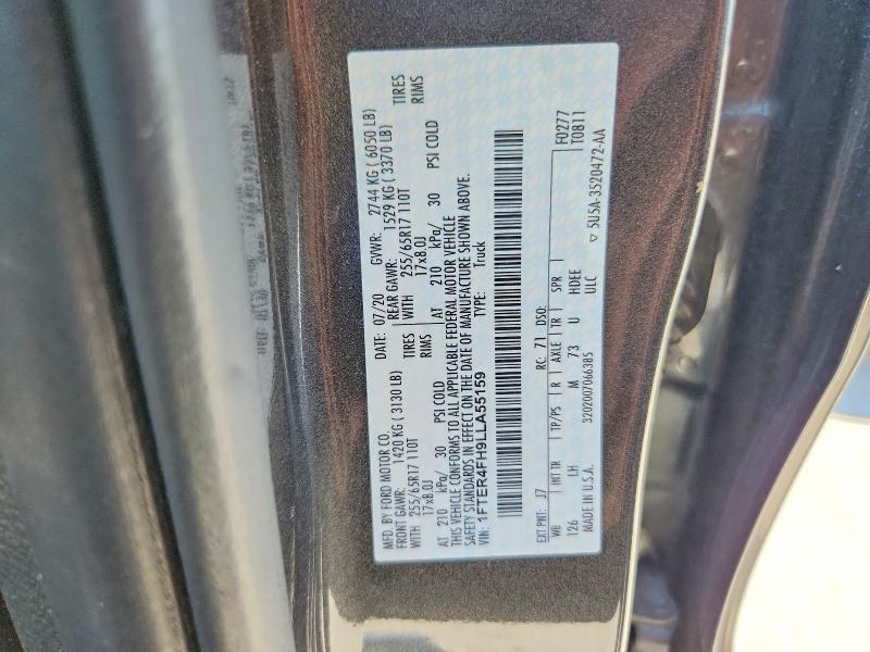 Продажа на аукционе авто 2020 Ford Ranger, vin: 1FTER4FH9LLA55159, номер лота: 58464276