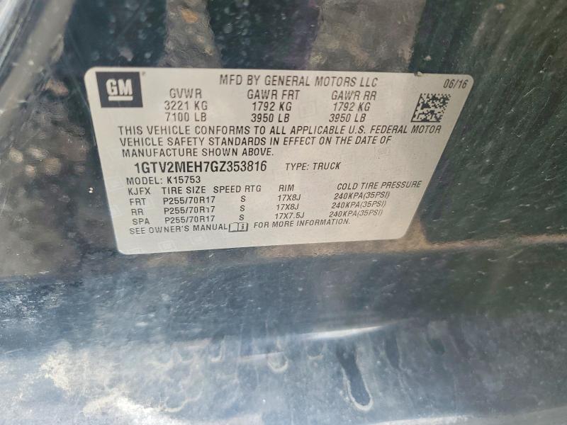 Продажа на аукционе авто 2016 Gmc Sierra, vin: 1GTV2MEH7GZ353816, номер лота: 56544686