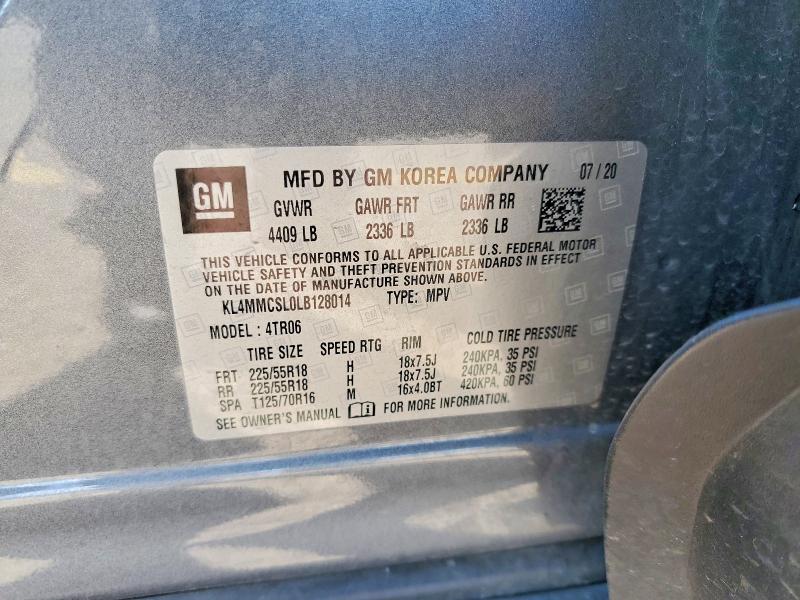 58273516 :رقم المزاد ، KL4MMCSL0LB128014 vin ، 2020 Buick Encore Gx مزاد بيع