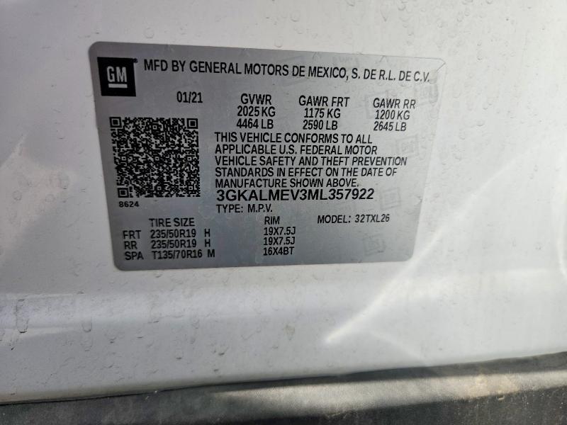 Aukcja sprzedaży 2021 Gmc Terrain, vin: 3GKALMEV3ML357922, numer aukcji: 58955286