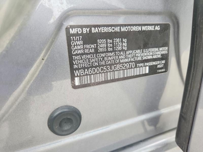 Aukcja sprzedaży 2018 Bmw 640, vin: WBA6D0C53JG852970, numer aukcji: 58399566