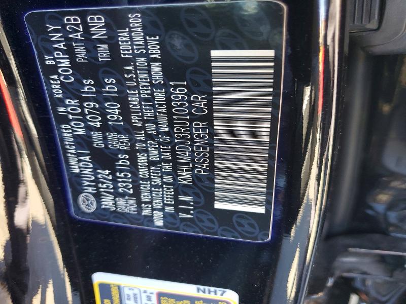 Aukcja sprzedaży 2024 Hyundai Elantra, vin: KMHLM4DJ3RU103961, numer aukcji: 57082156