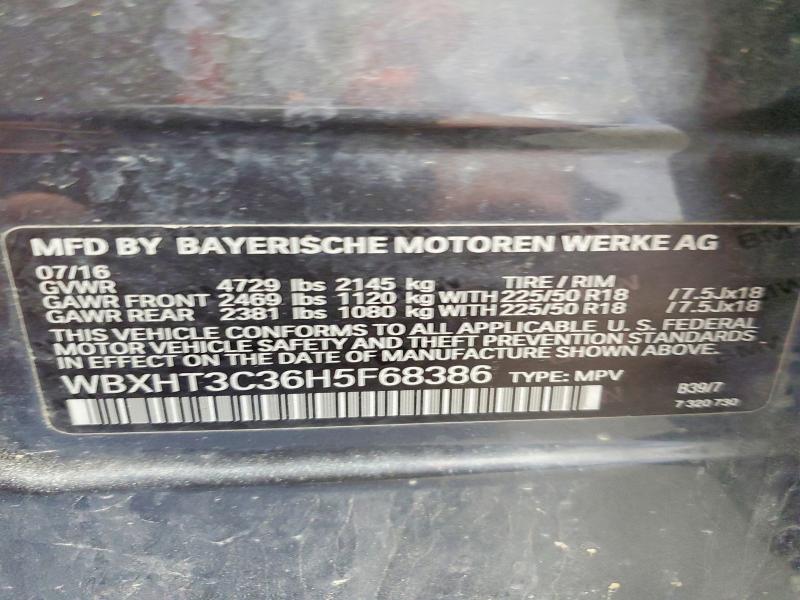 Aukcja sprzedaży 2017 Bmw X1, vin: WBXHT3C36H5F68386, numer aukcji: 56478156