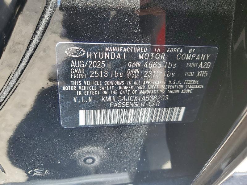 59080596 :رقم المزاد ، KMHL54JCXTA538293 vin ، 2026 Hyundai Sonata مزاد بيع