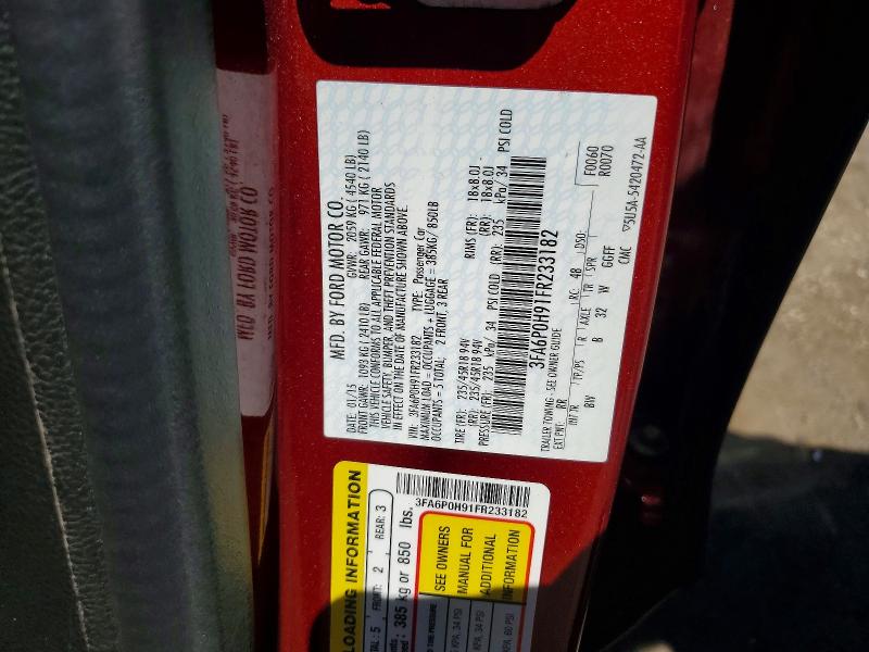 Aukcja sprzedaży 2015 Ford Fusion, vin: 3FA6P0H91FR233182, numer aukcji: 57312056