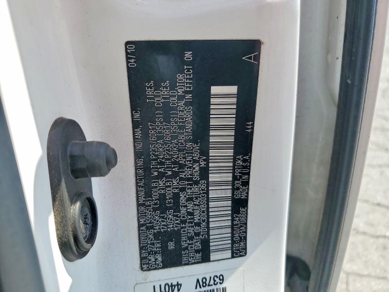 Продажа на аукционе авто 2011 Toyota Sienna, vin: 5TDYK3DCXBS031369, номер лота: 57192836