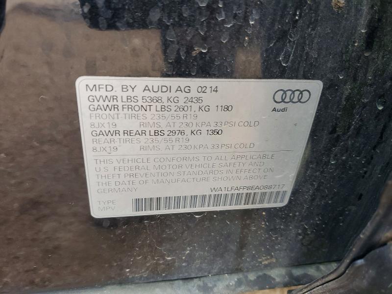 Продаж на аукціоні авто 2014 Audi Q5, vin: WA1LFAFP8EA088717, номер лоту: 58475996