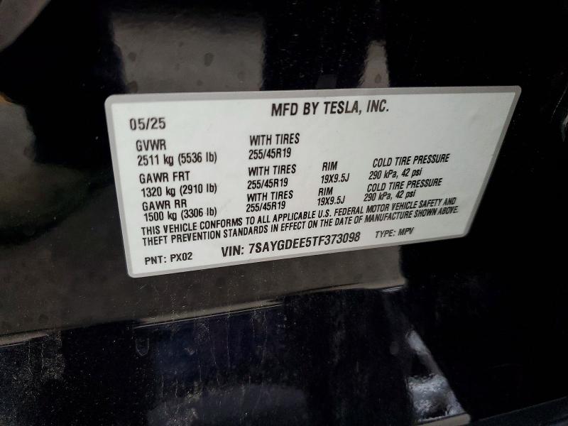 58091596 :رقم المزاد ، 7SAYGDEE5TF373098 vin ، 2026 Tesla Model Y مزاد بيع