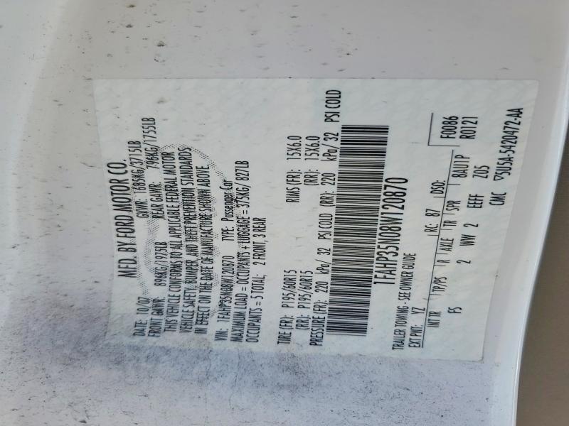 Aukcja sprzedaży 2008 Ford Focus, vin: 1FAHP35N08W120870, numer aukcji: 54431686
