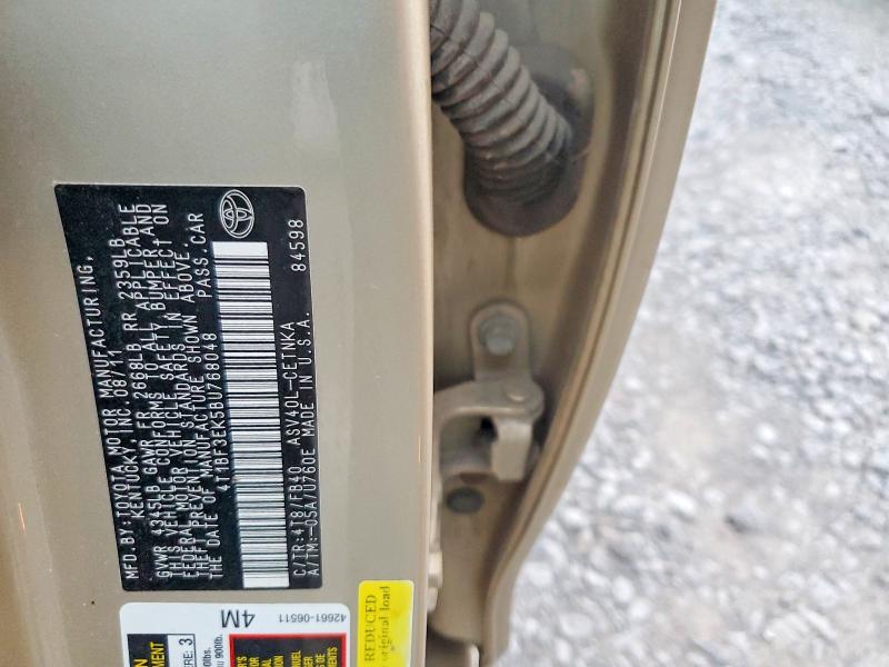 Aukcja sprzedaży 2011 Toyota Camry, vin: 4T1BF3EK5BU768048, numer aukcji: 55450826